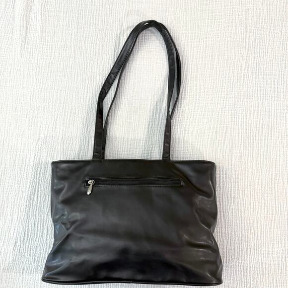 Betty Boop Shoulder Bag Tote Black Embroidered Double Handle Zip Closure - Picture 3 of 16